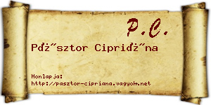 Pásztor Cipriána névjegykártya